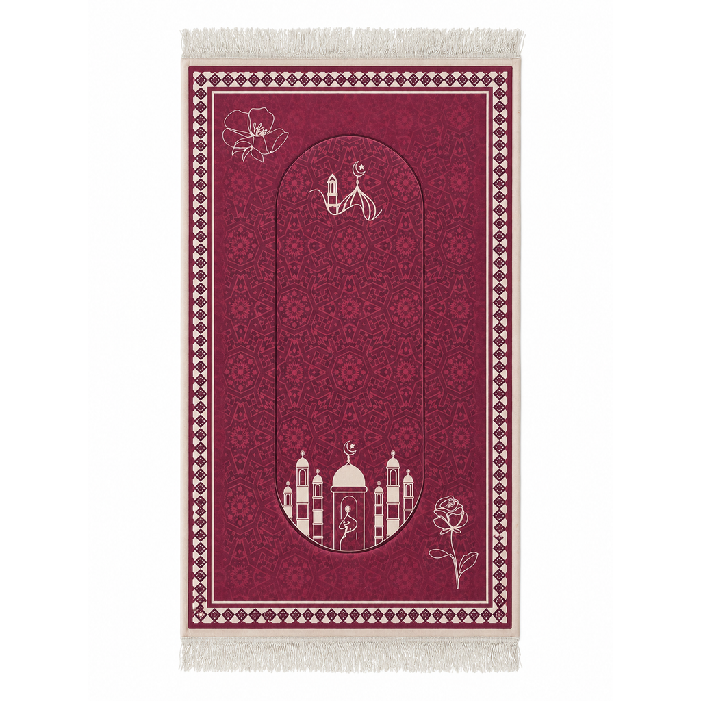 Al-Sundus Red Prayer Rug